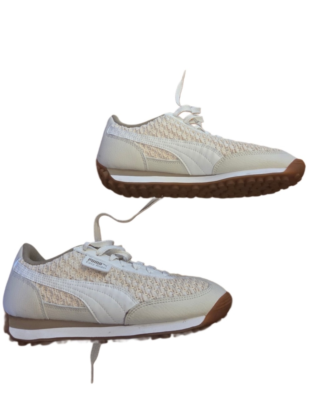 Puma Women’s Cream and White Woven Lace-Up Sneakers - Picture 4 of 13